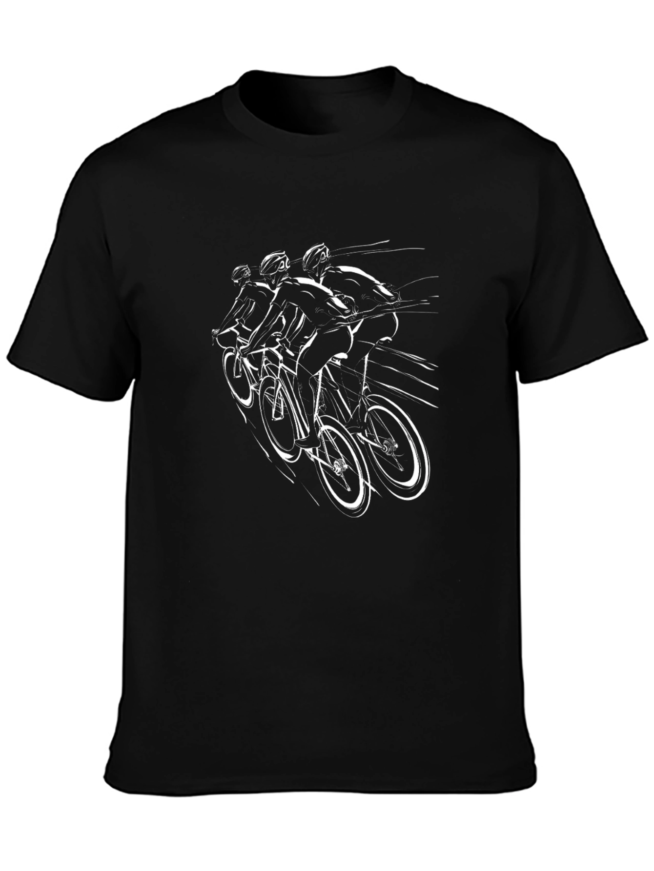 Cycling Team Graphic Tee - Sleek Black T-Shirt