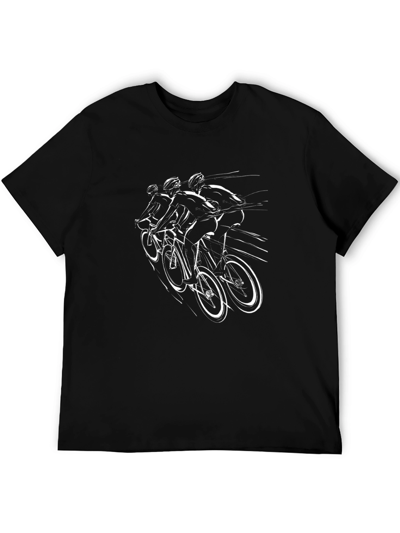 Cycling Team Graphic Tee - Sleek Black T-Shirt