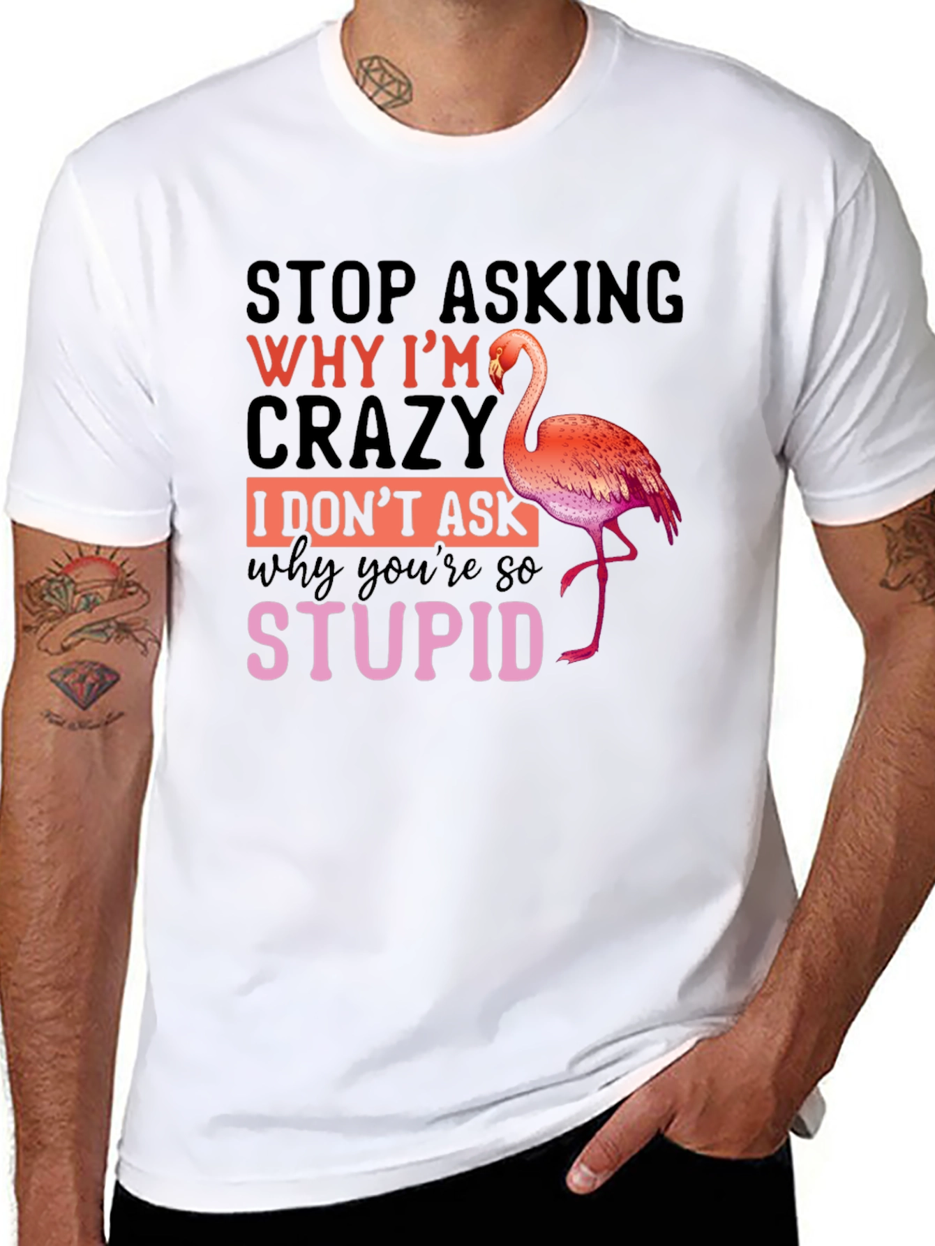 Funny Flamingo Crazy Stupid T-Shirt