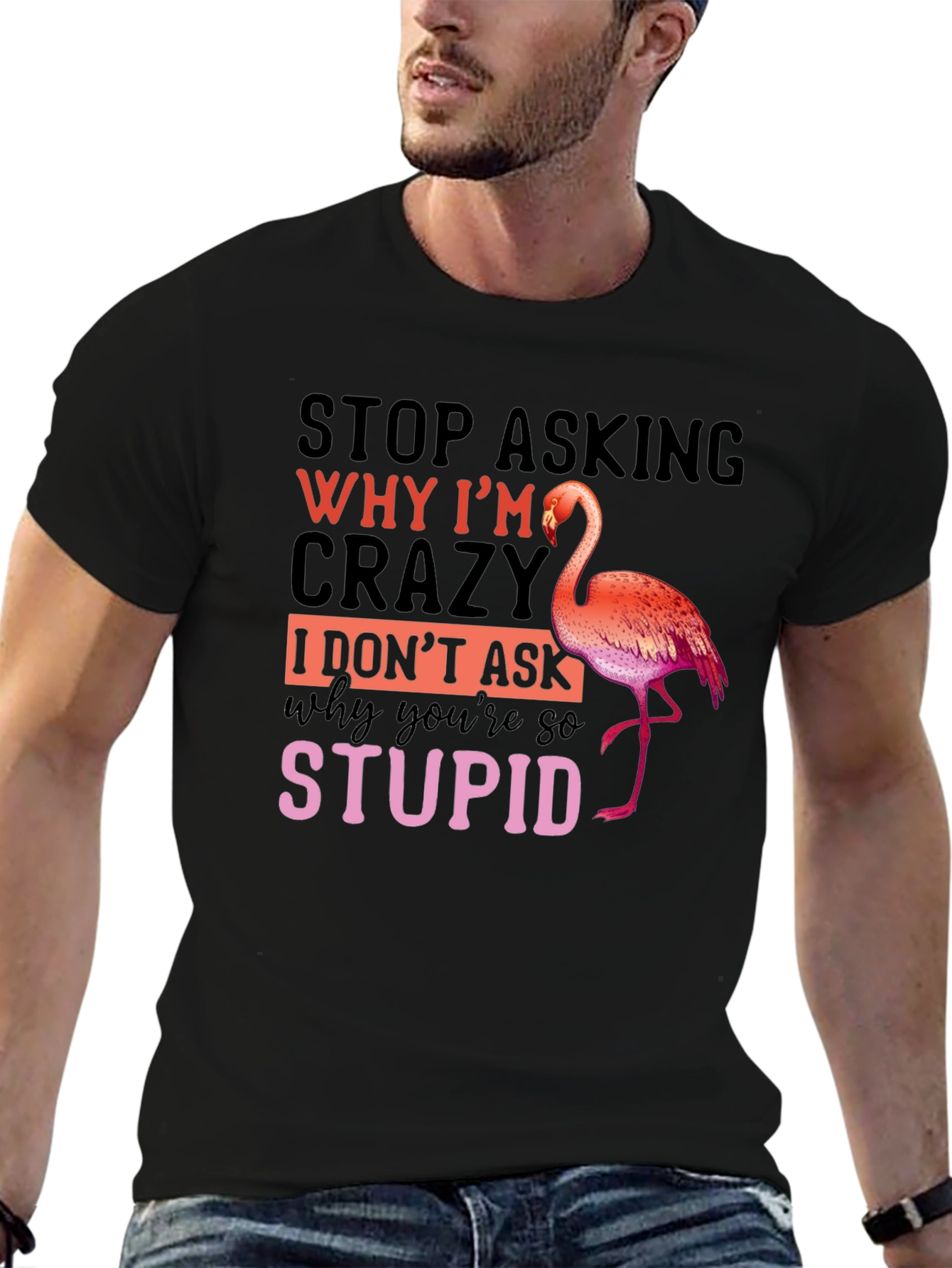 Funny Flamingo Crazy Stupid T-Shirt
