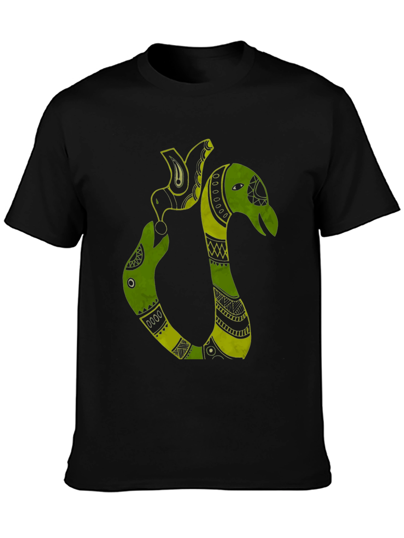 Tribal Art Green Snake T-Shirt