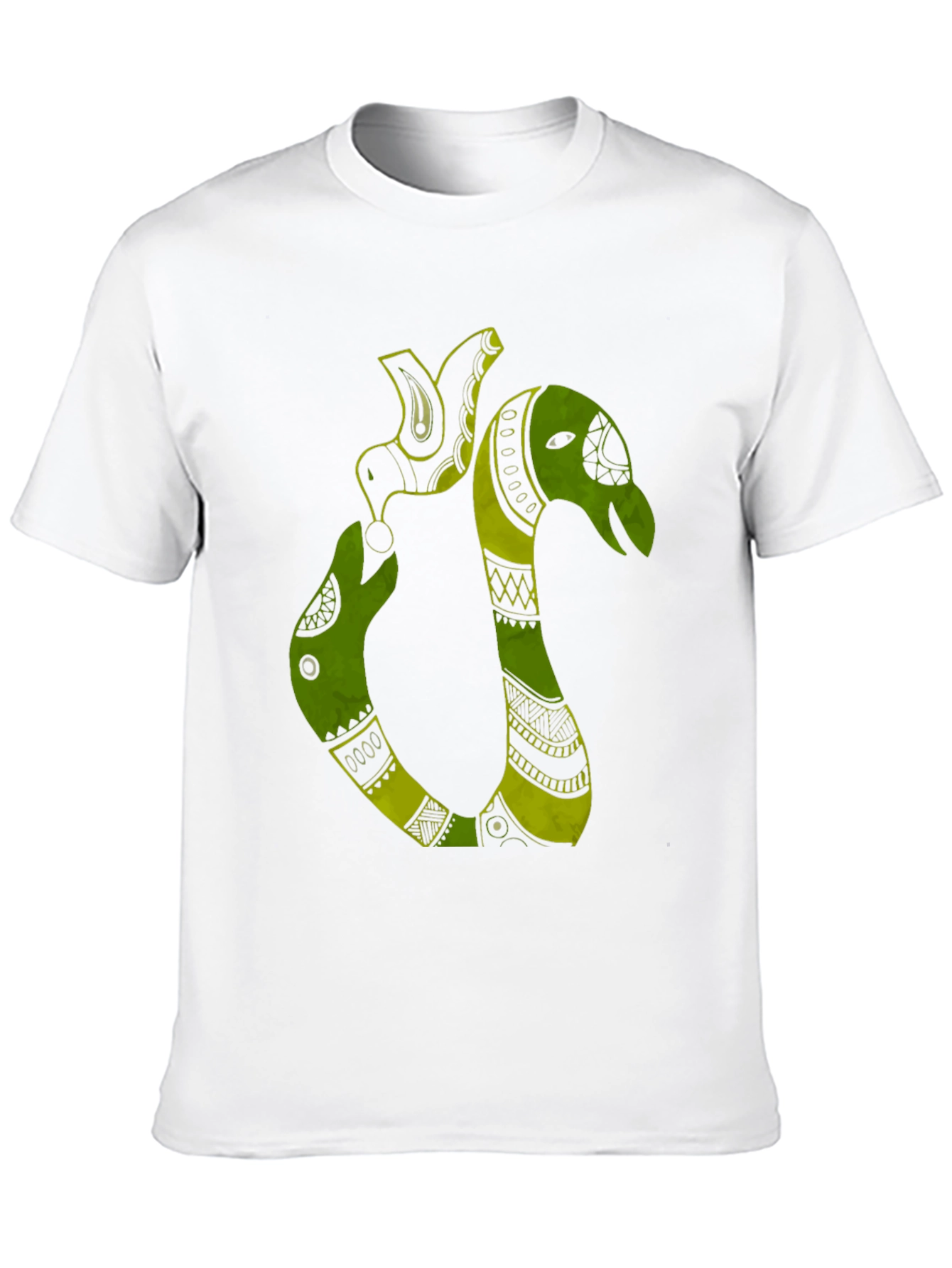 Tribal Art Green Snake T-Shirt