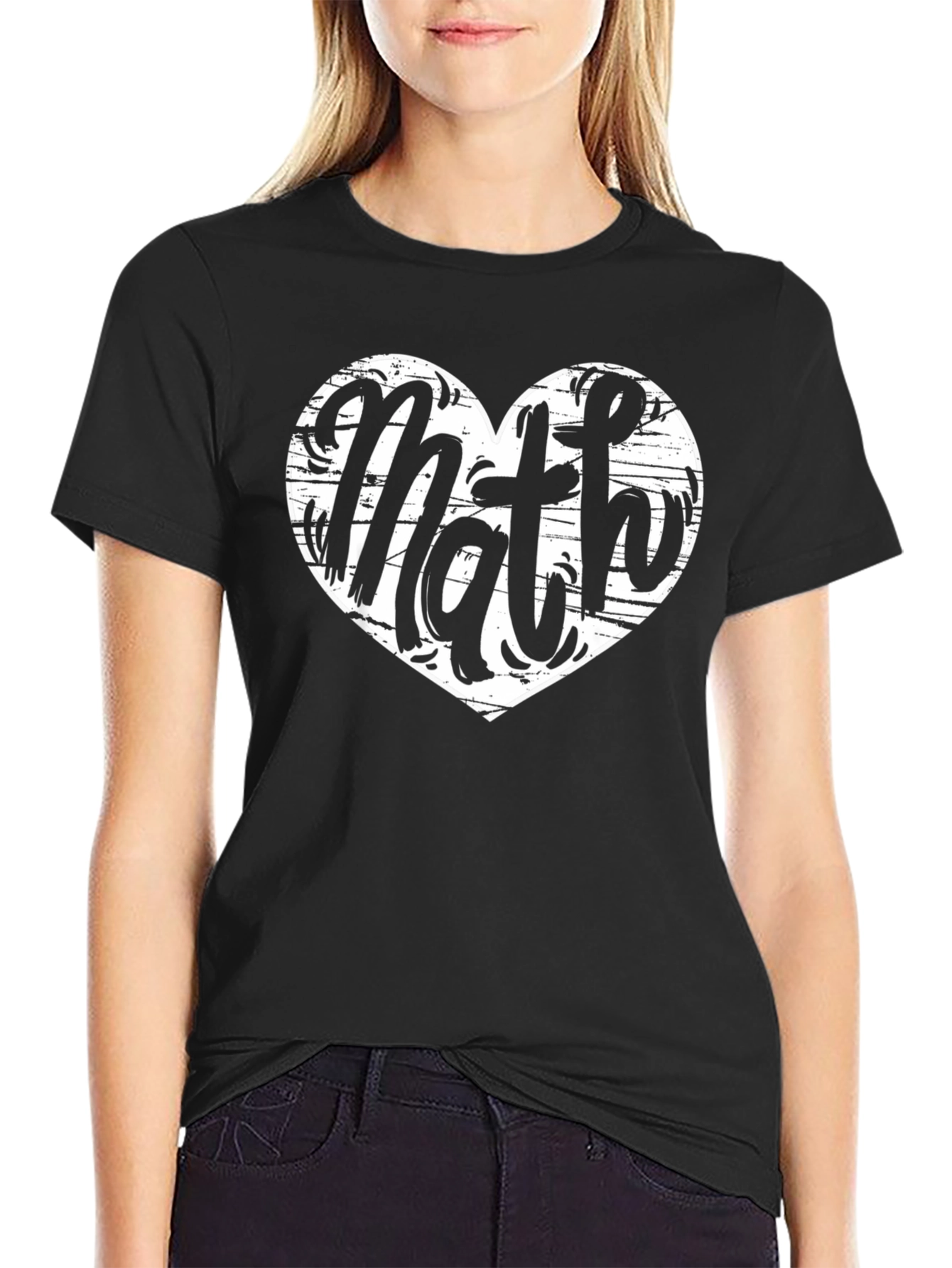 Math Heart Graphic T-Shirt - Black