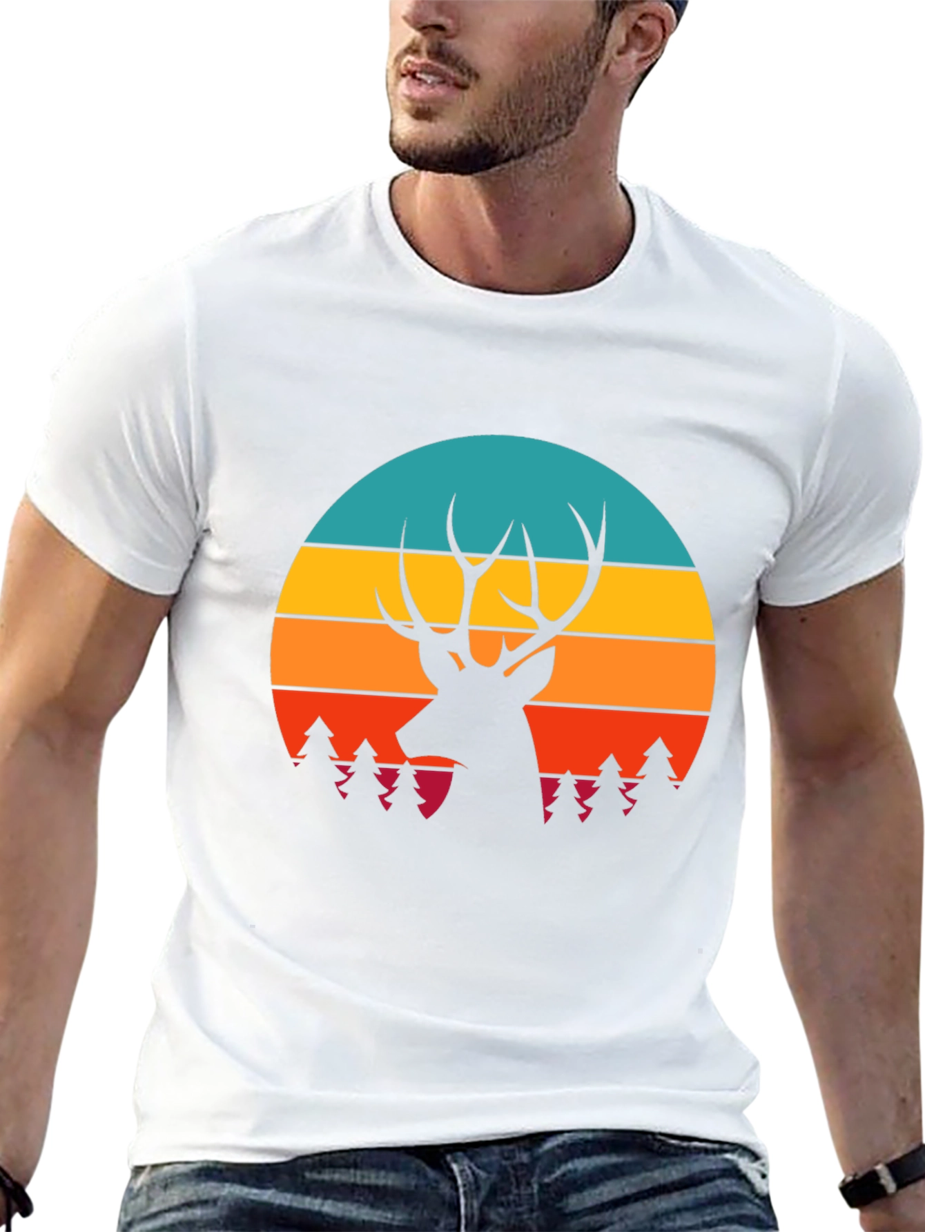Deer Silhouette Graphic Tee - Nature Inspired