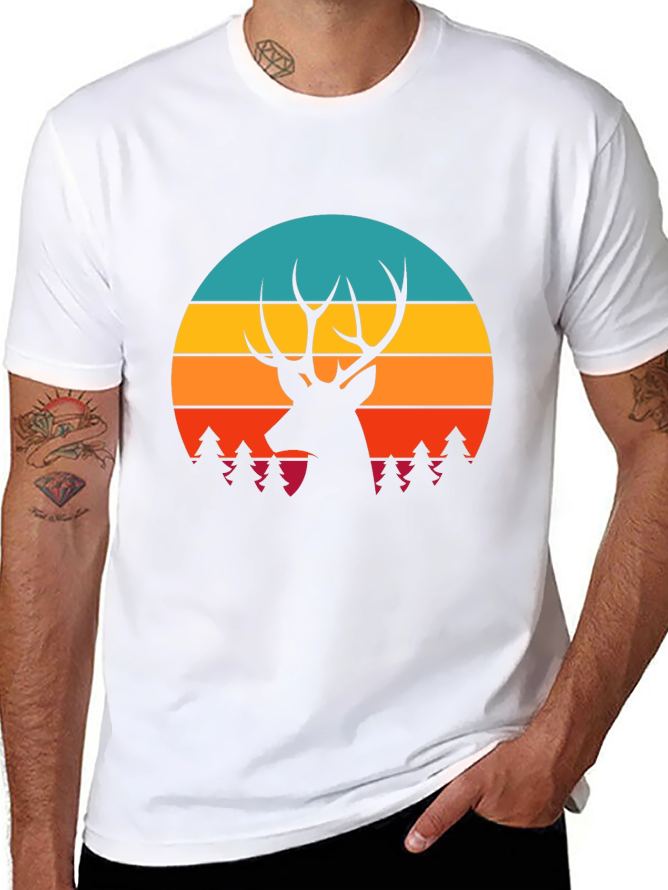 Deer Silhouette Graphic Tee - Nature Inspired