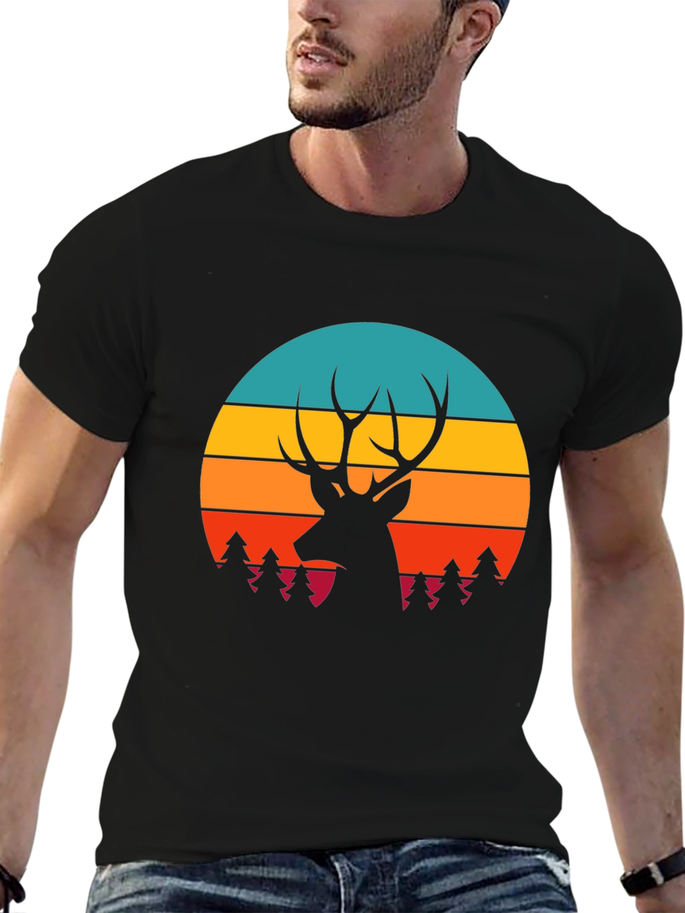 Deer Silhouette Graphic Tee - Nature Inspired