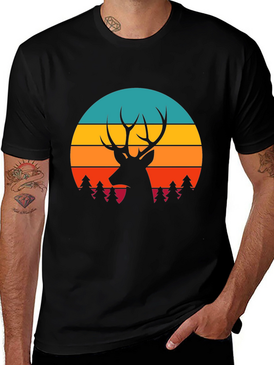 Deer Silhouette Graphic Tee - Nature Inspired