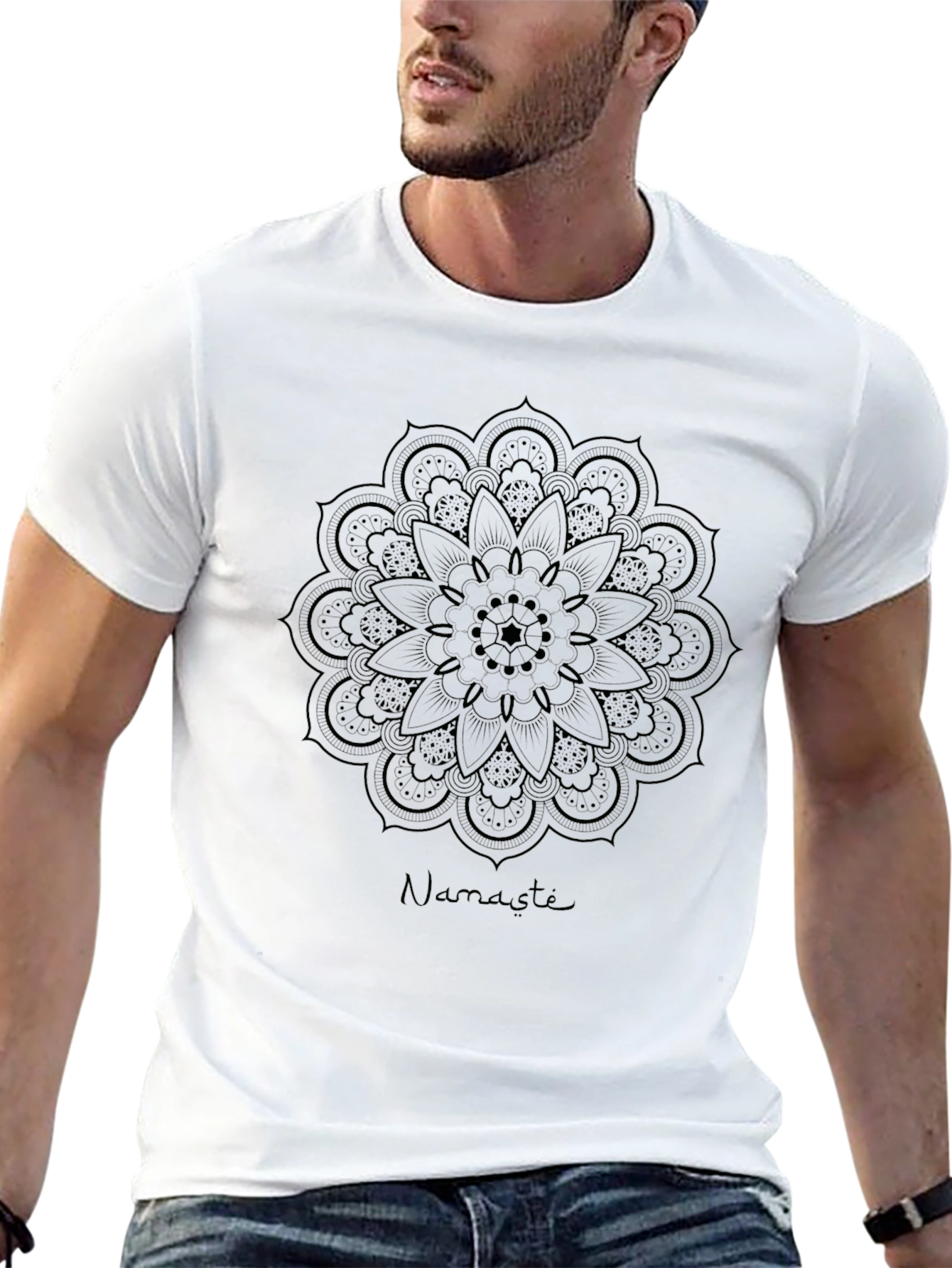Namaste Mandala T-Shirt - Black