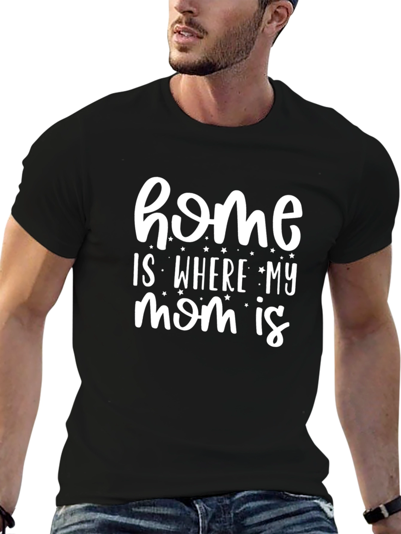 Home is Where My Mom is Black Graphic Tee
