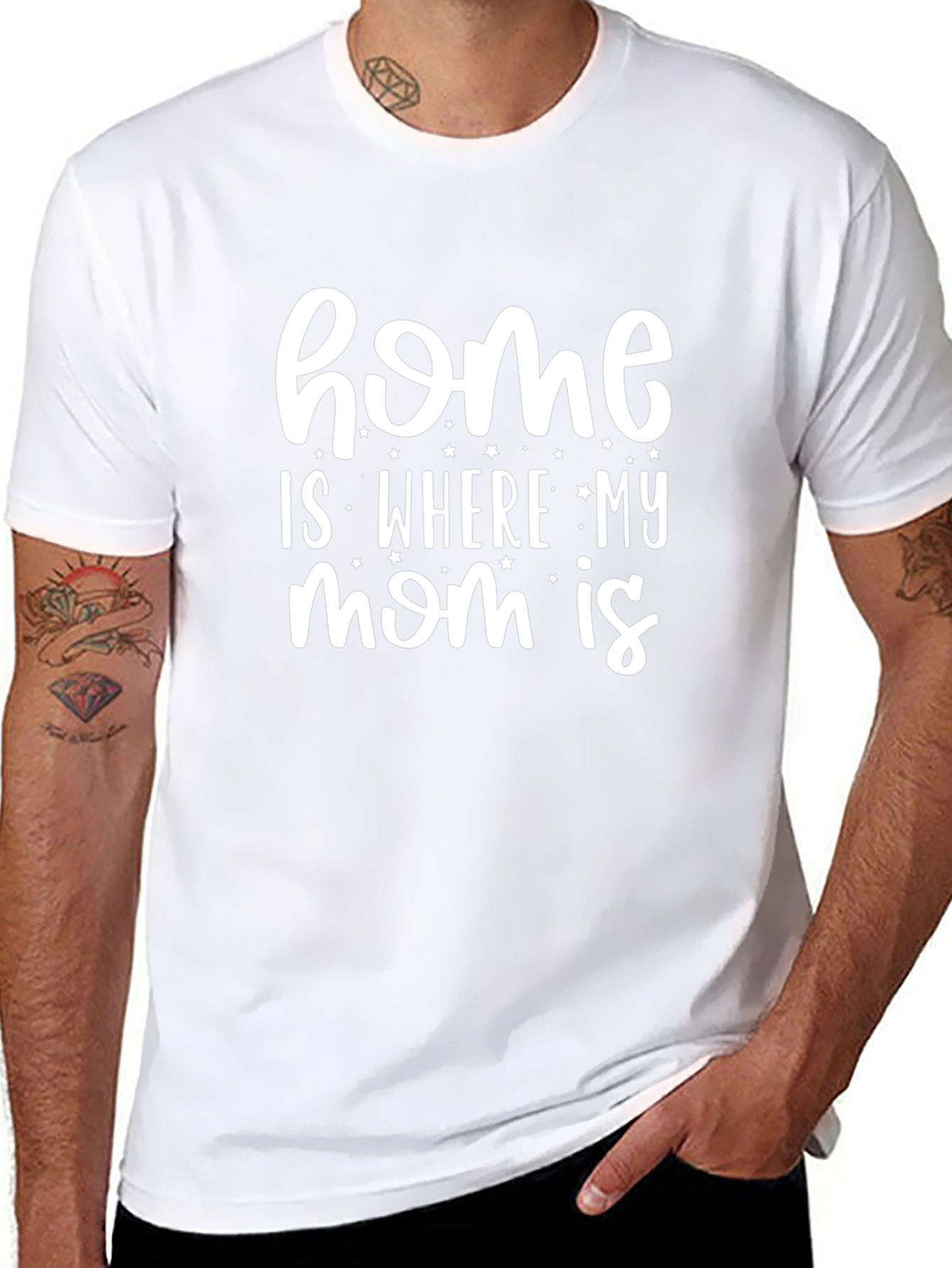 Home is Where My Mom is Black Graphic Tee