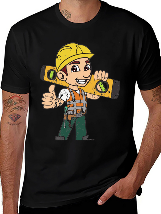 Cartoon Construction Worker T-Shirt