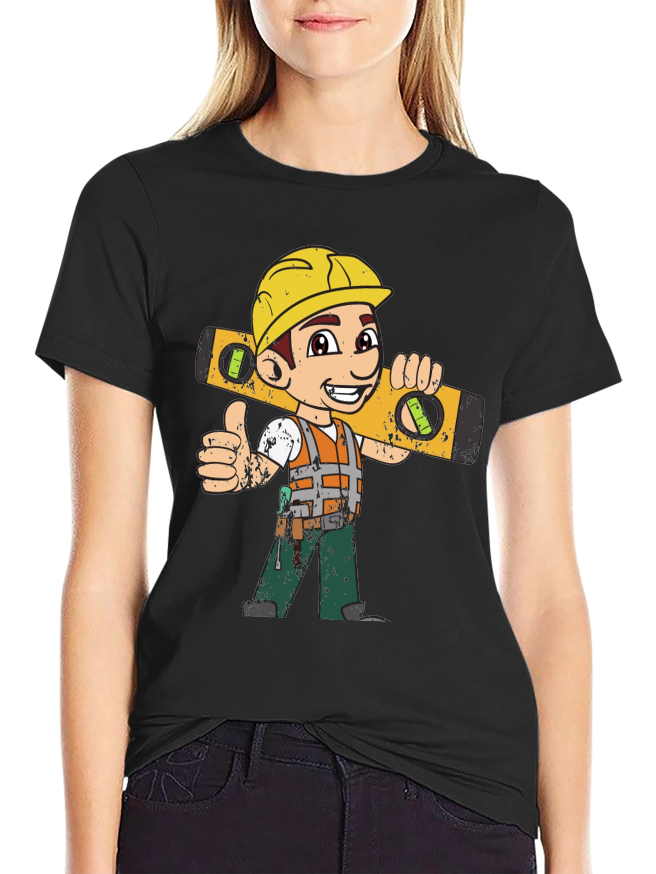 Cartoon Construction Worker T-Shirt
