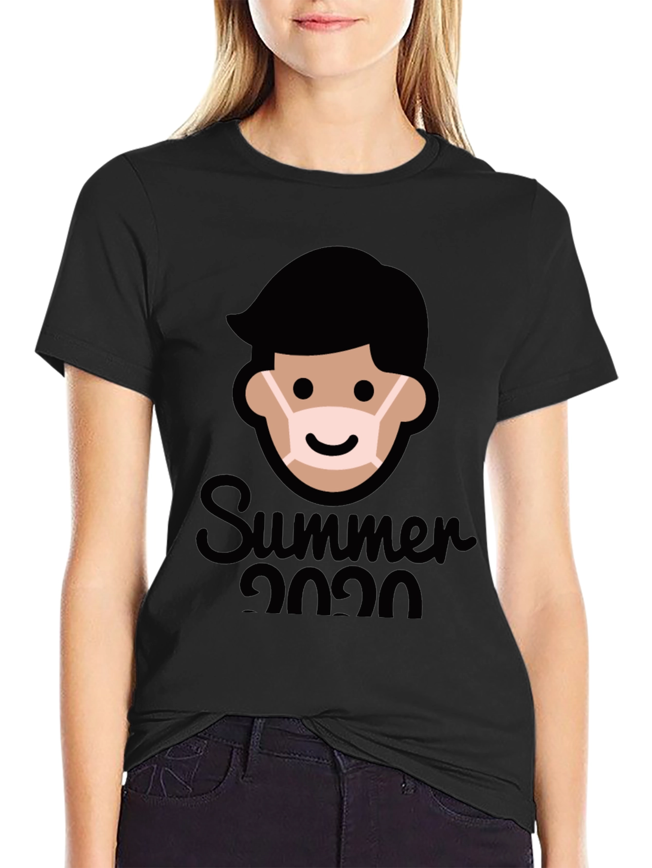 Summer 2020 Masked Man Graphic Tee - Black