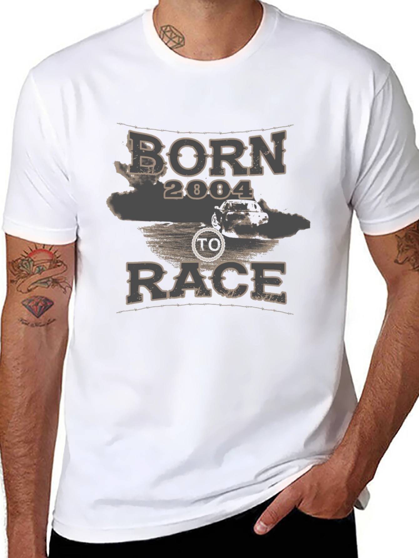 Born 2004 to Race Black Graphic T-Shirt