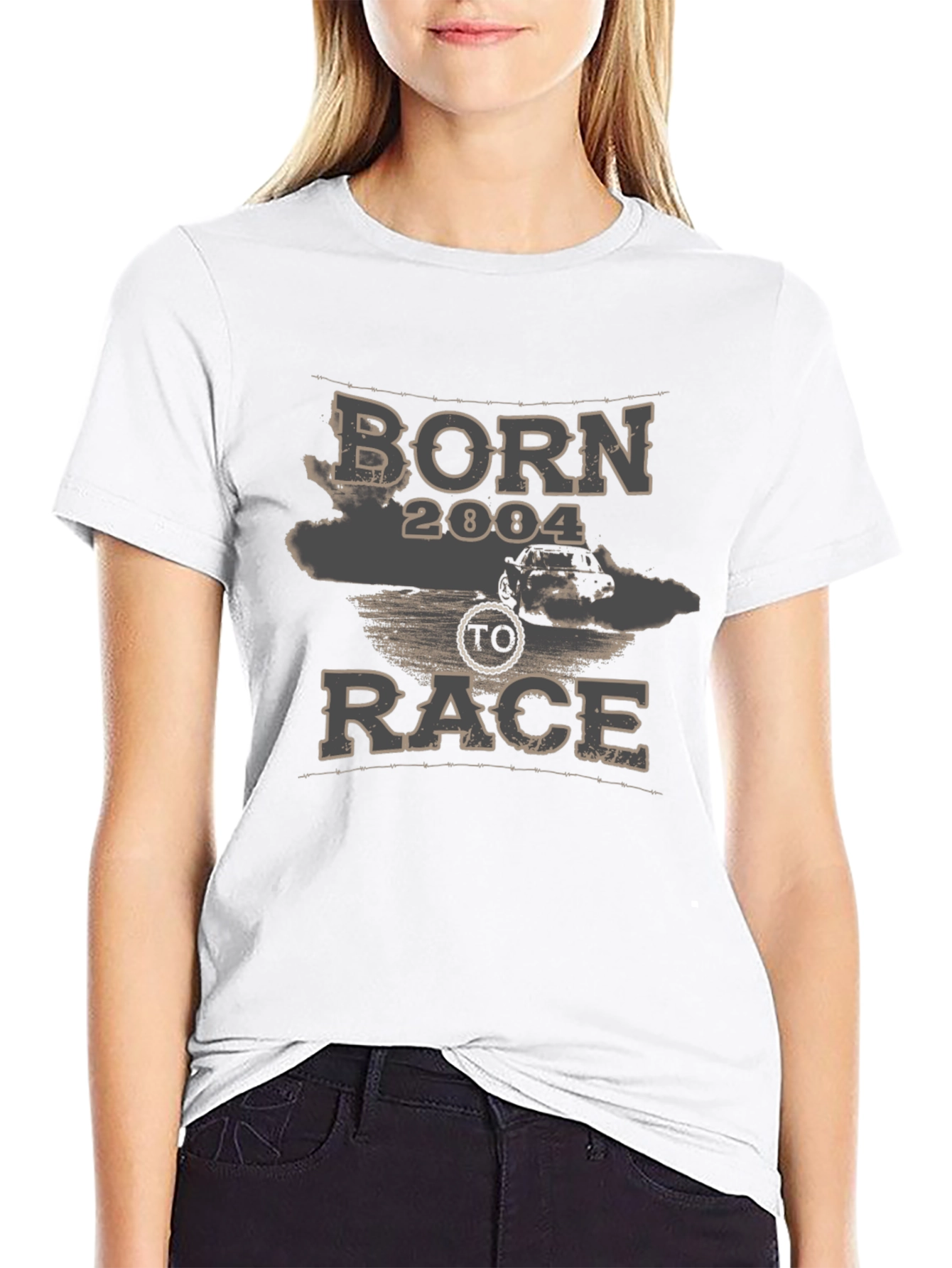 Born 2004 to Race Black Graphic T-Shirt
