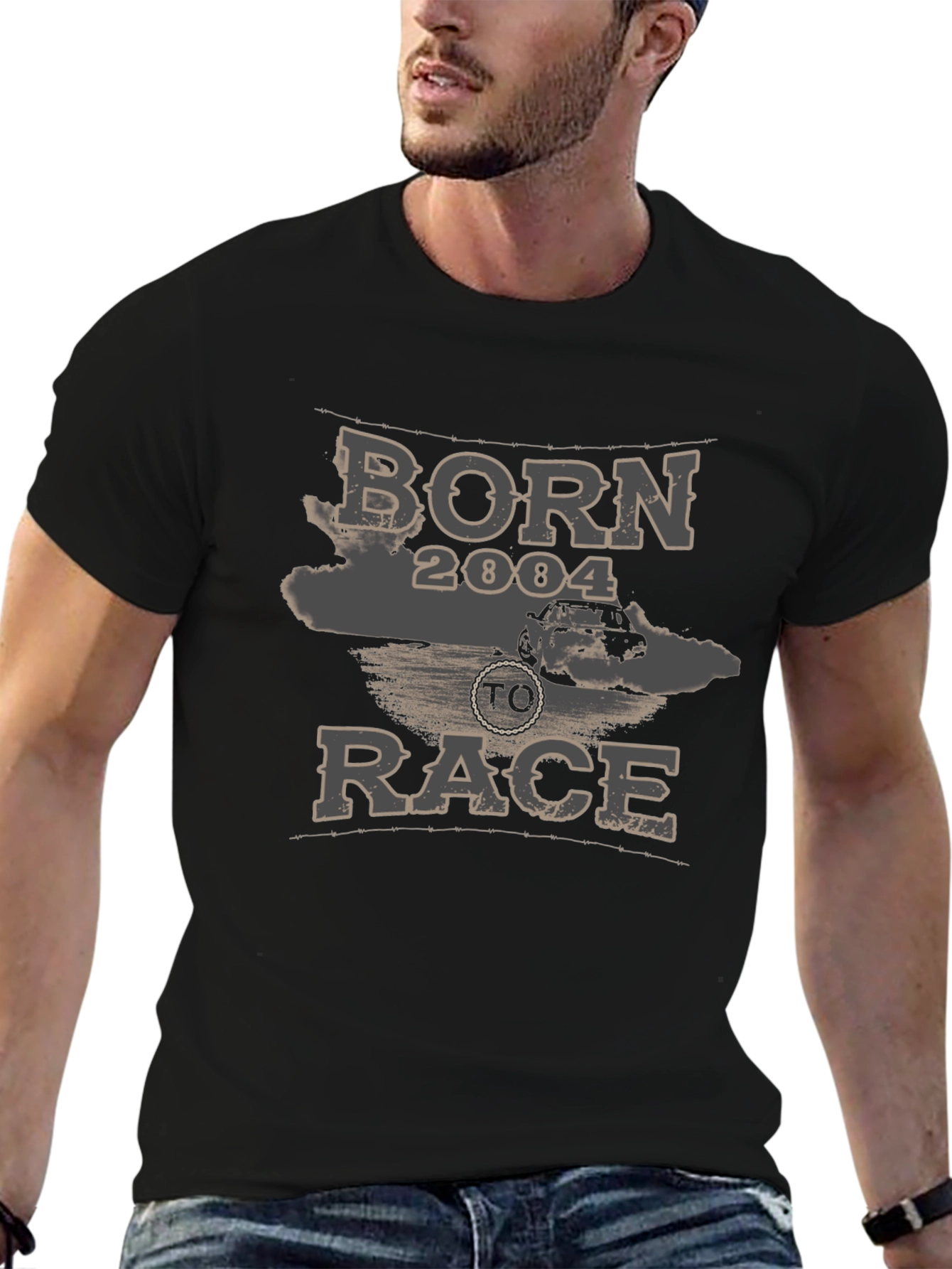 Born 2004 to Race Black Graphic T-Shirt