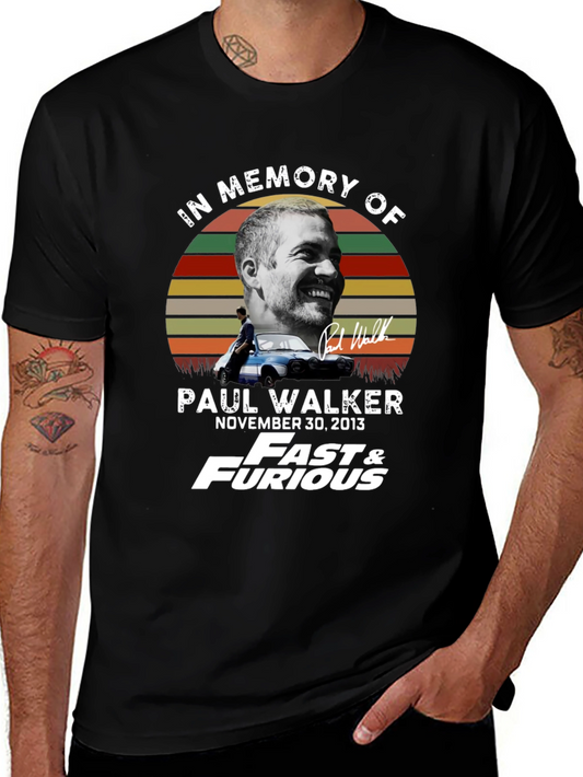 Paul Walker In Memory T-Shirt Fast & Furious Tribute