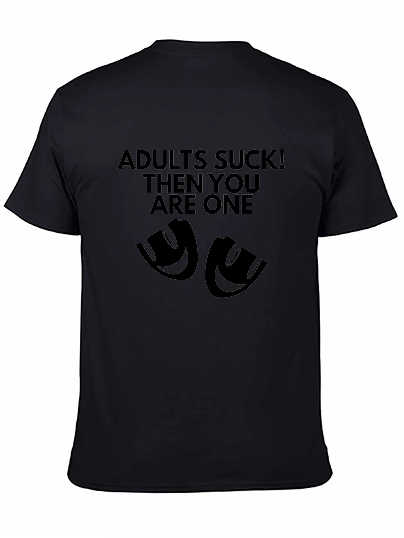Adults Suck Graphic Black T-Shirt