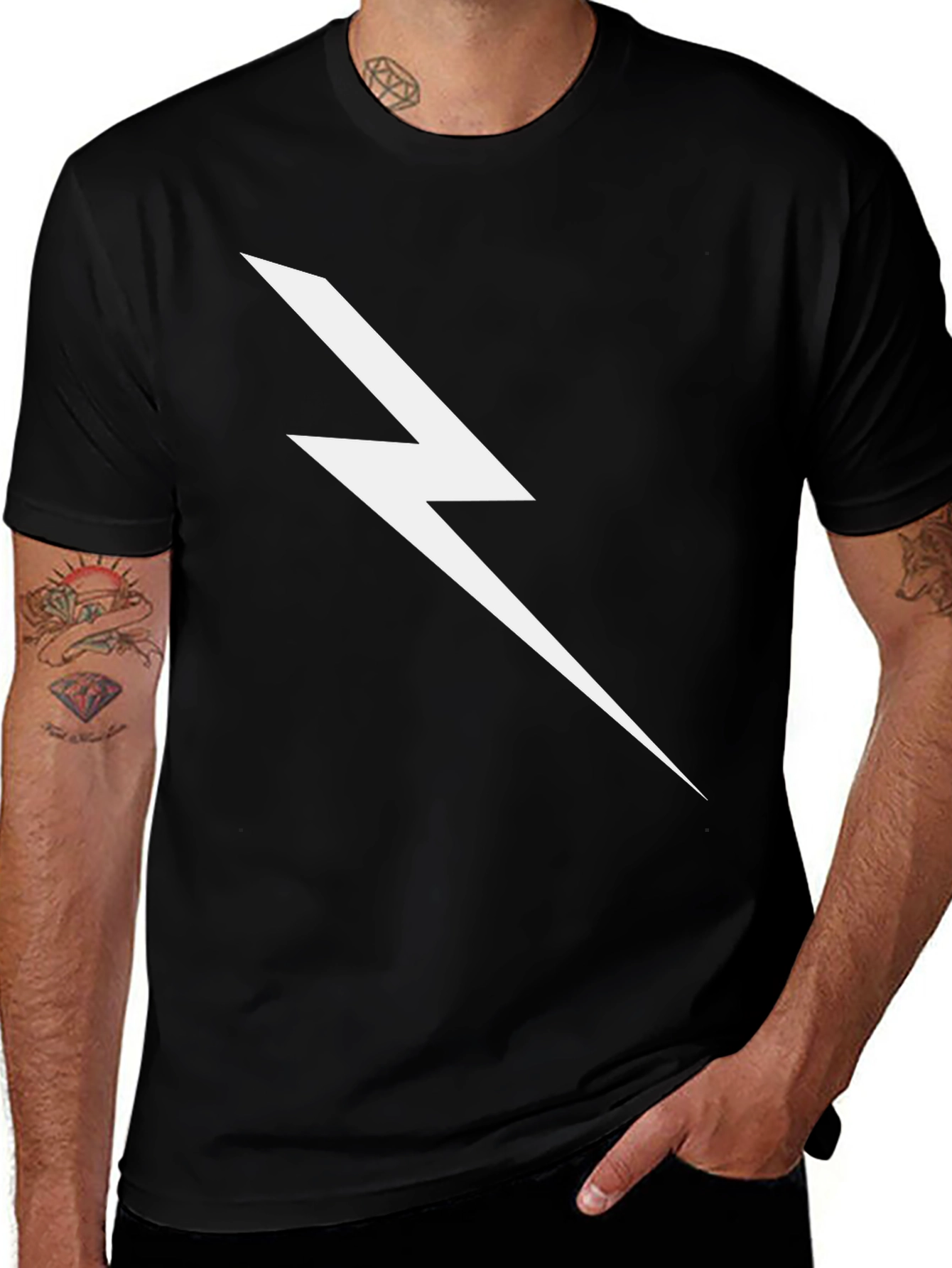 Lightning Bolt Graphic Tee - Black