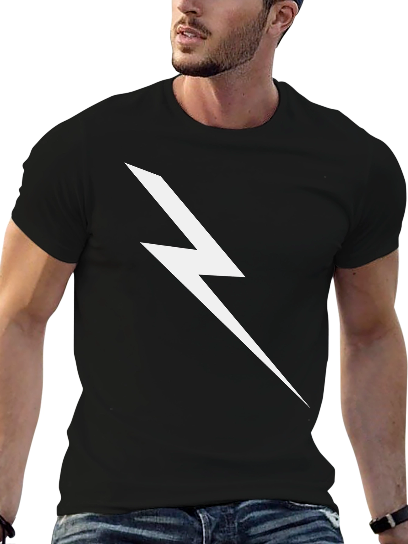 Lightning Bolt Graphic Tee - Black