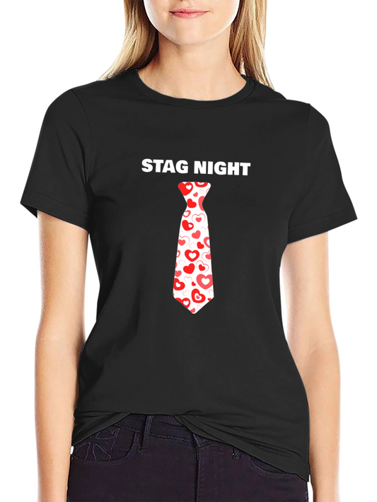 Stag Night T-Shirt with Heart Tie Design
