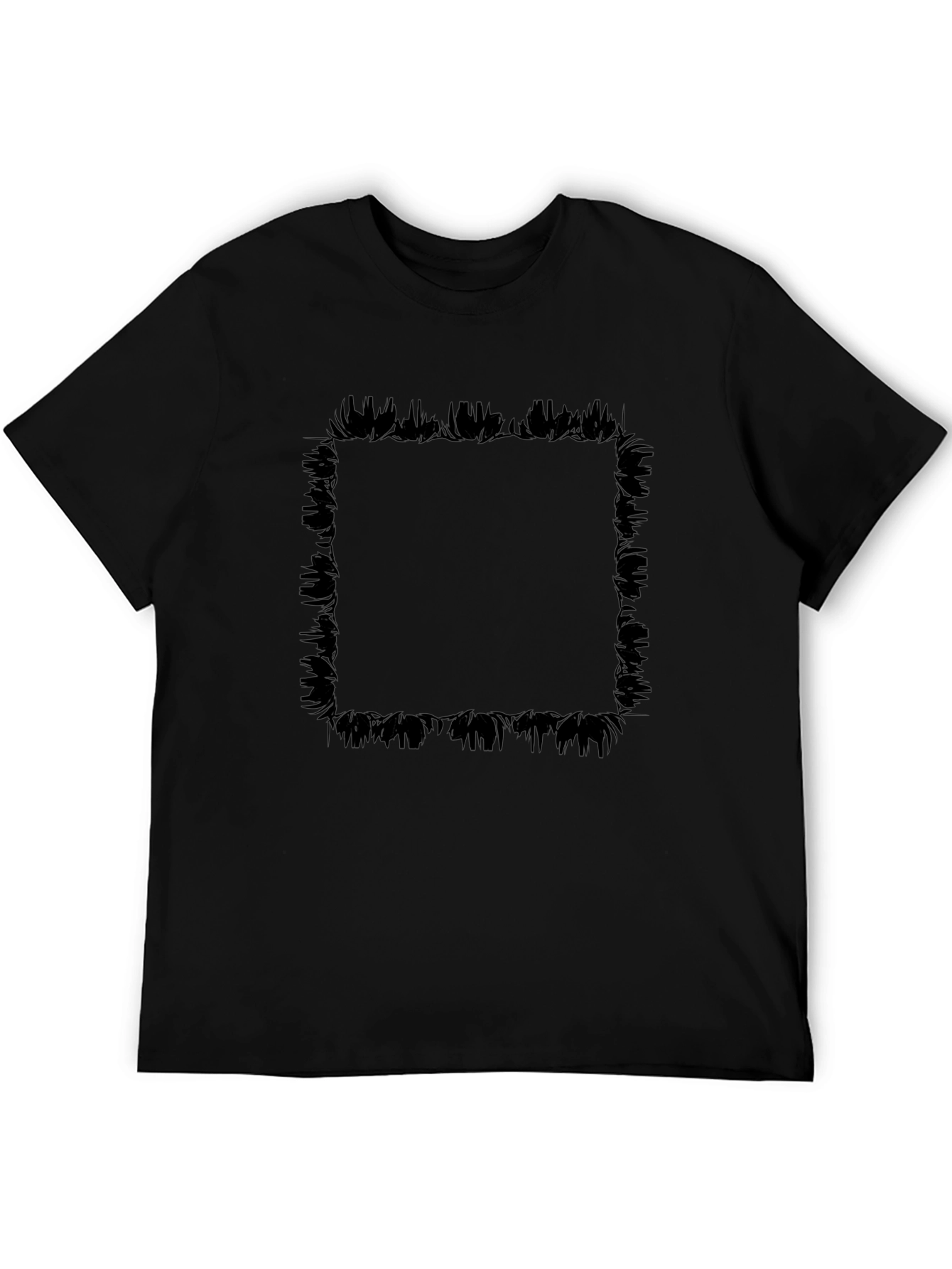 Edgy Graphic Tee - Black Brushstroke Frame