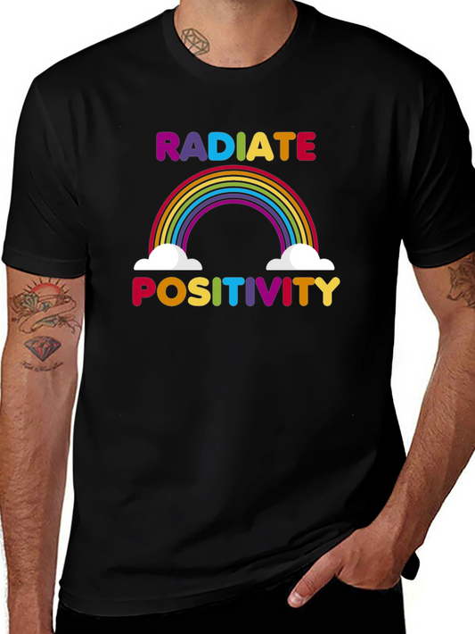 Radiate Positivity Rainbow Graphic T-Shirt