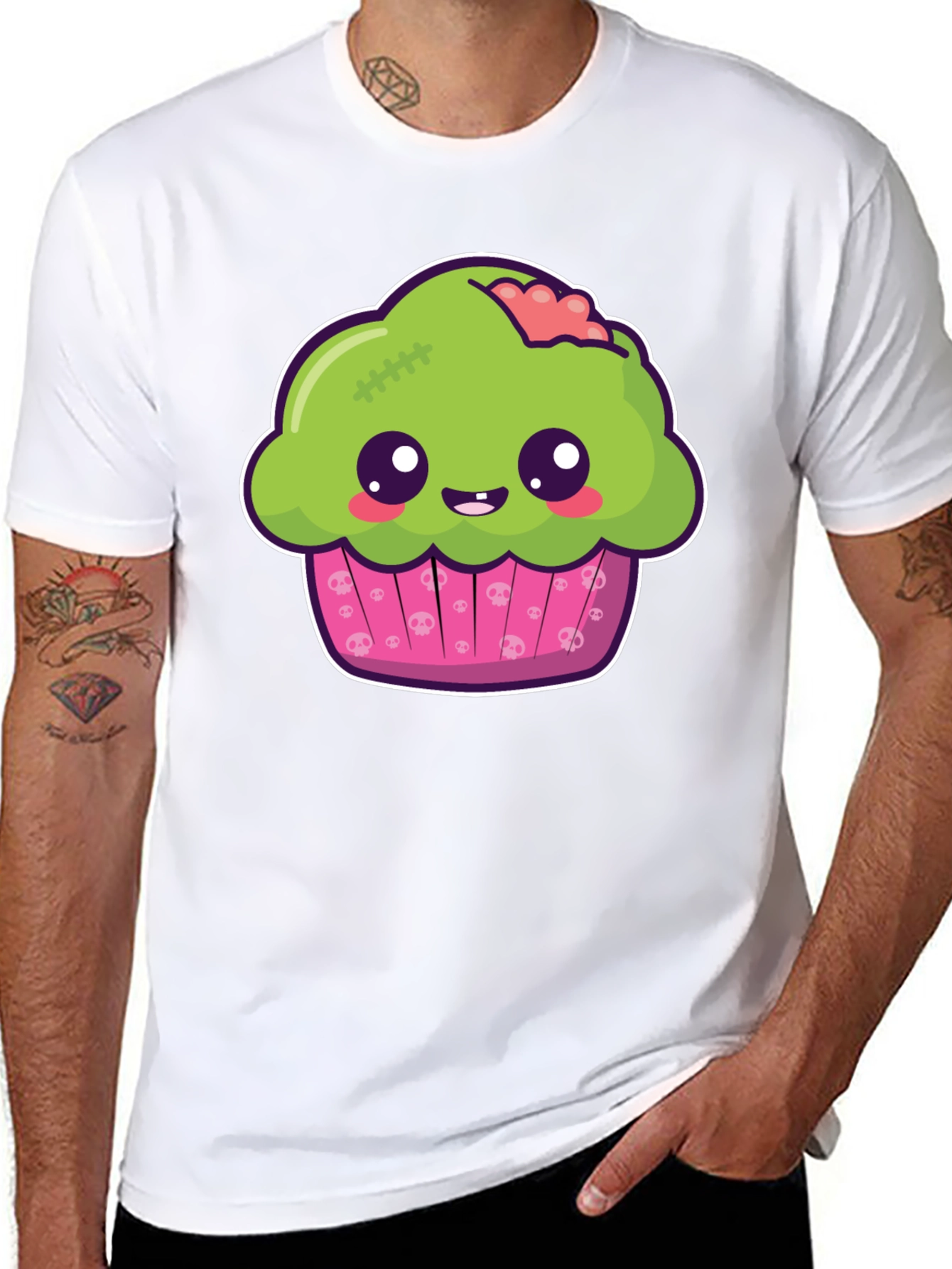 Zombie Cupcake Graphic Tee - Spooky Sweet T-Shirt
