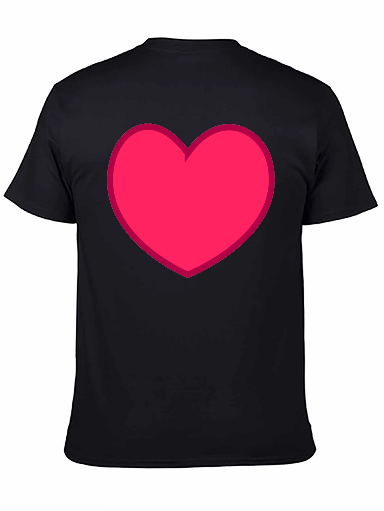 Heart Graphic Tee - Black Casual Cotton T-Shirt