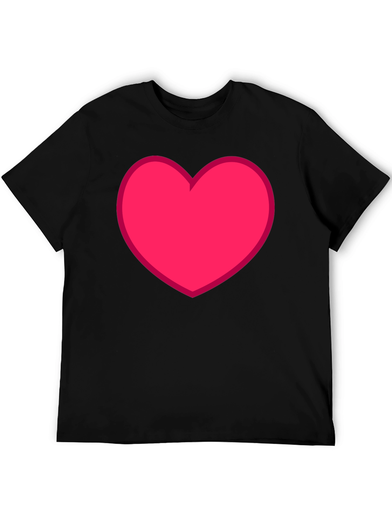 Heart Graphic Tee - Black Casual Cotton T-Shirt