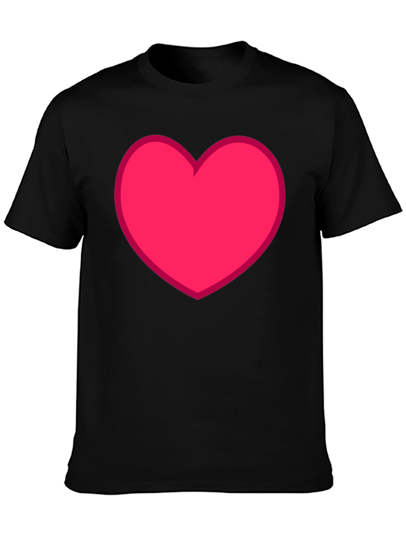 Heart Graphic Tee - Black Casual Cotton T-Shirt