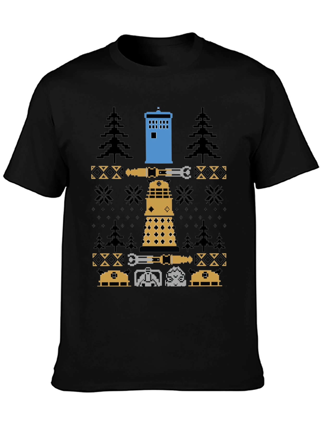 Doctor Who Pixel Pattern Crew Neck T-Shirt