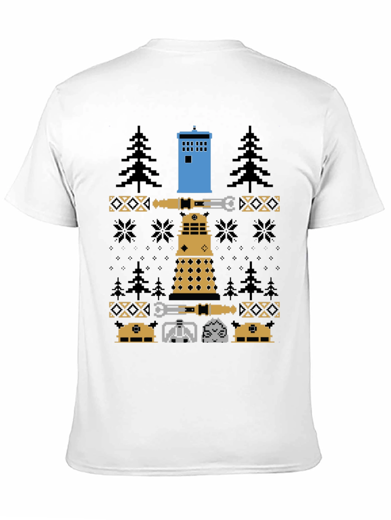 Doctor Who Pixel Pattern Crew Neck T-Shirt
