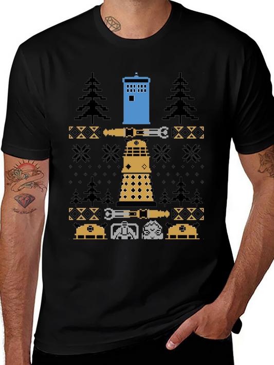 Doctor Who Pixel Pattern Crew Neck T-Shirt
