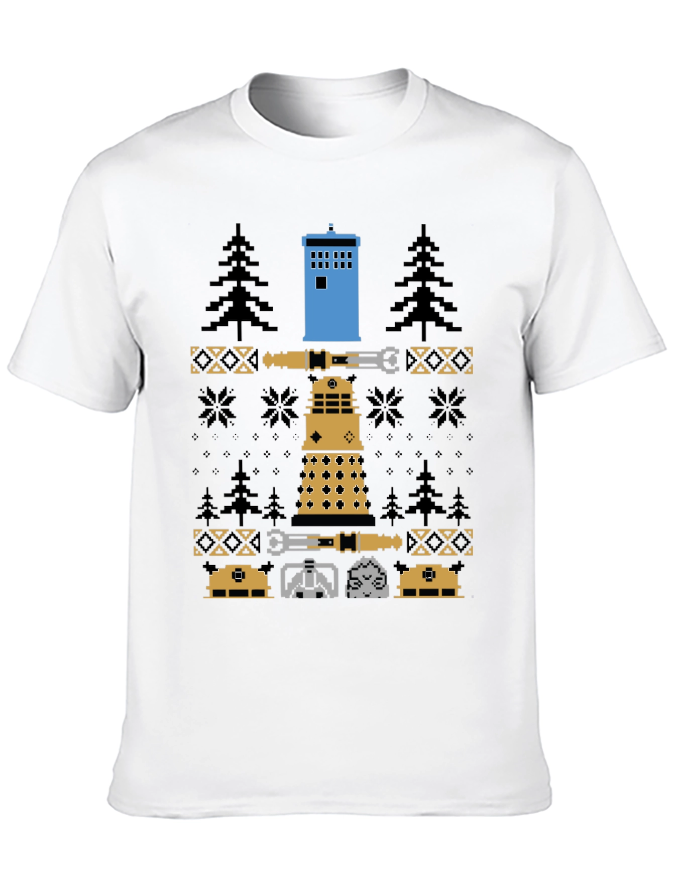 Doctor Who Pixel Pattern Crew Neck T-Shirt