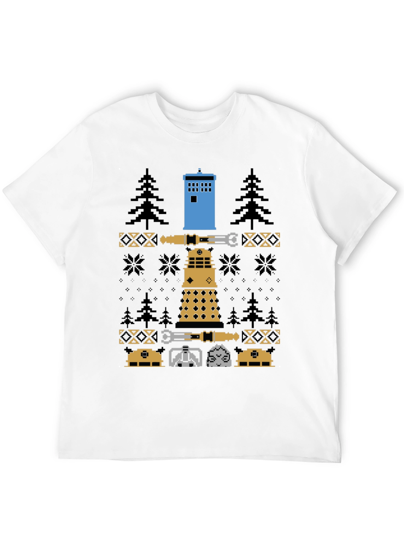 Doctor Who Pixel Pattern Crew Neck T-Shirt
