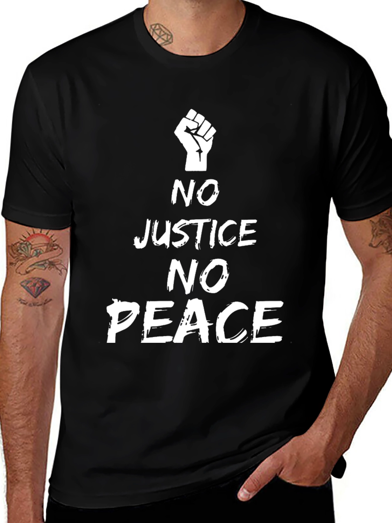 No Justice No Peace T-Shirt BLM Fist Protest