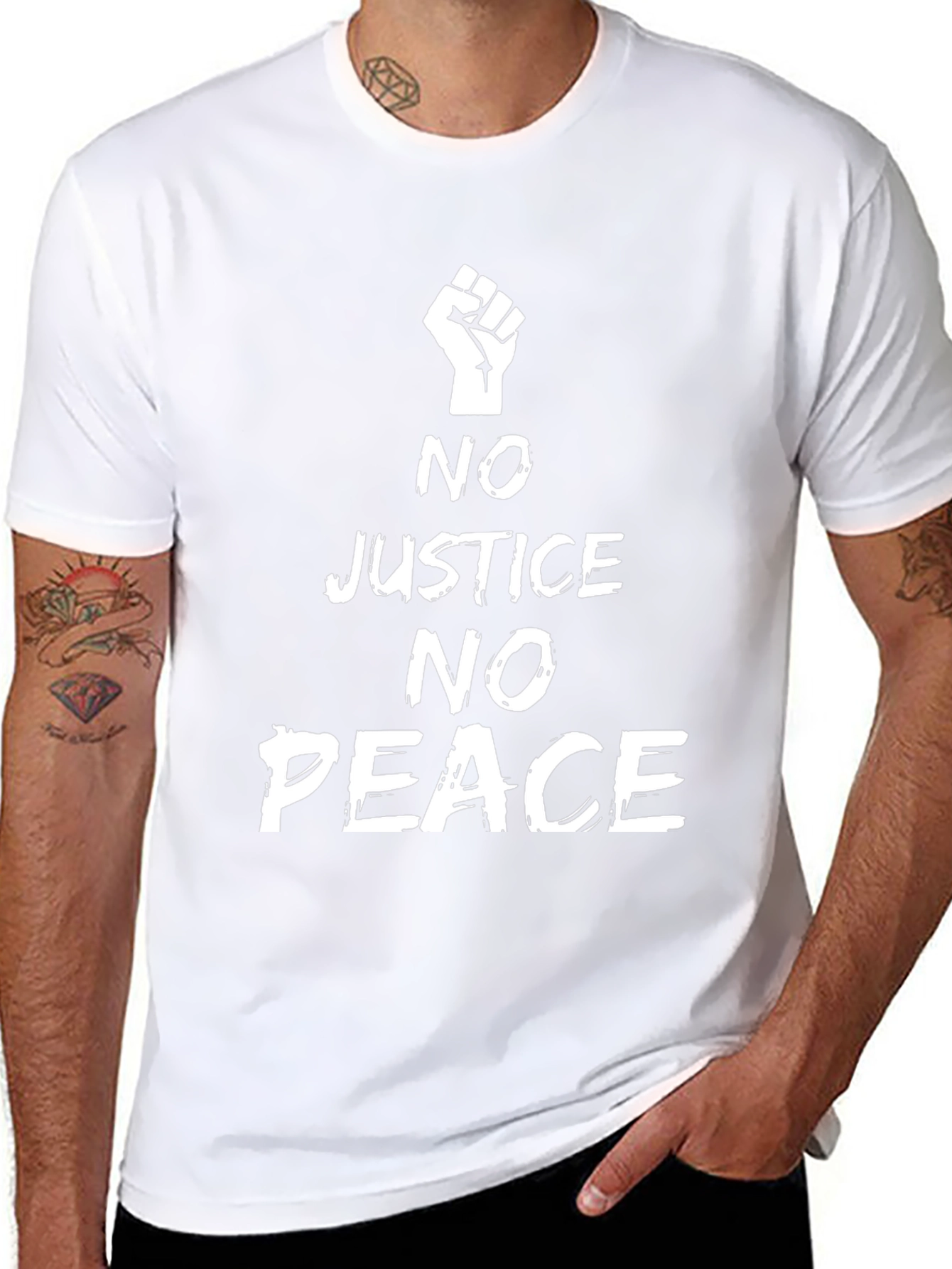 No Justice No Peace T-Shirt BLM Fist Protest