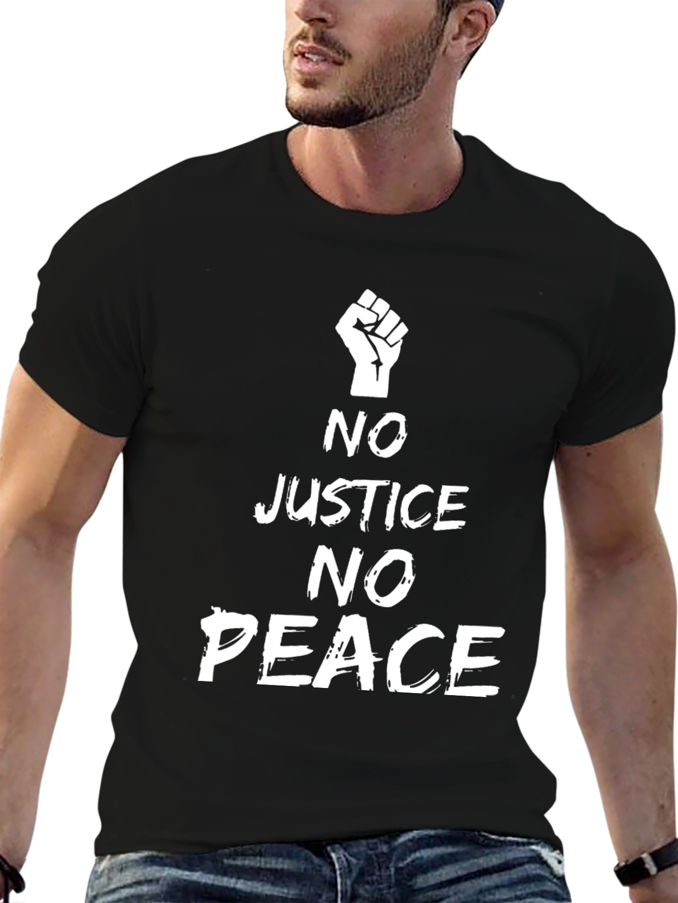 No Justice No Peace T-Shirt BLM Fist Protest