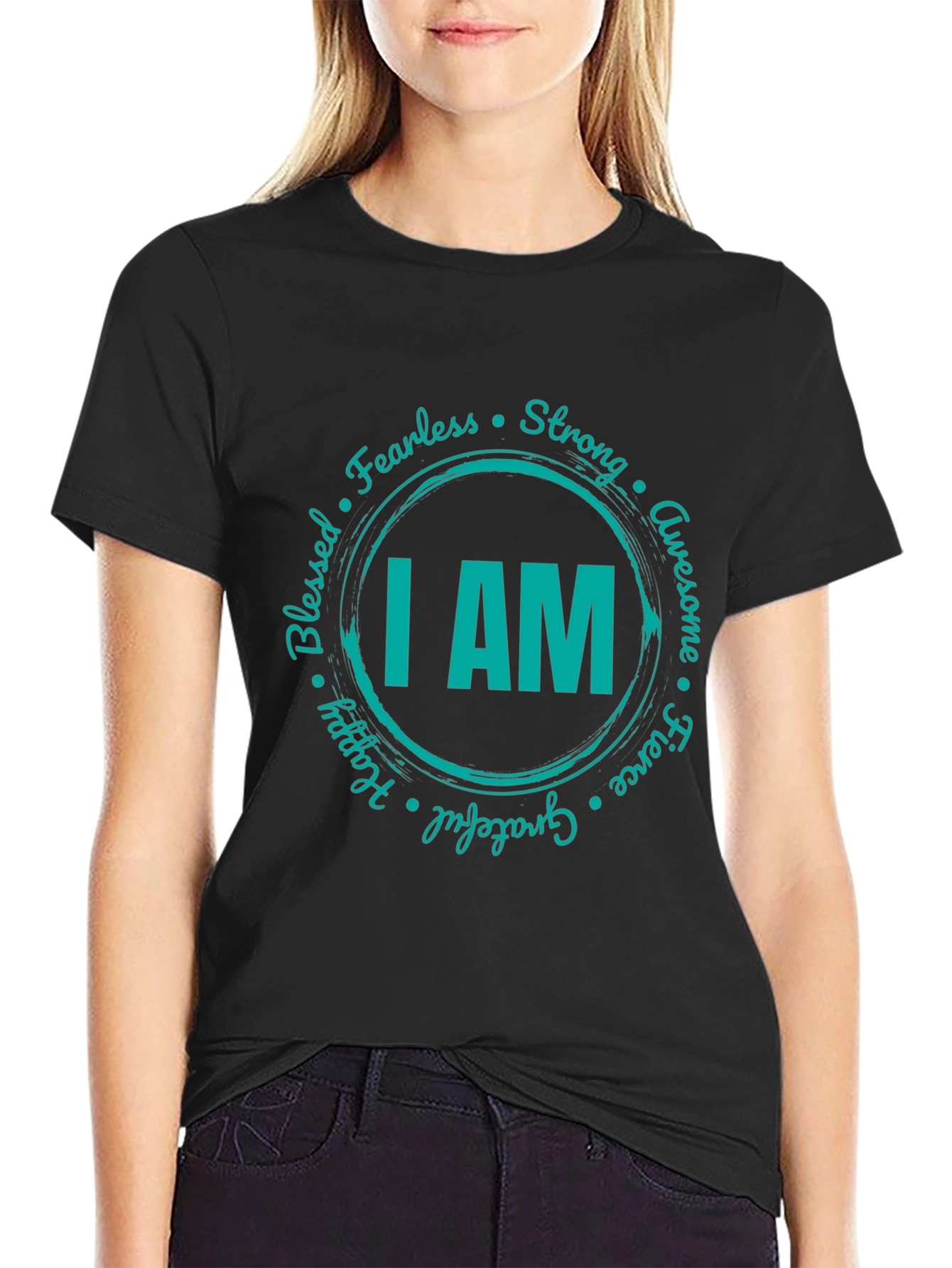 I AM Positive Affirmation Graphic Tee - Black
