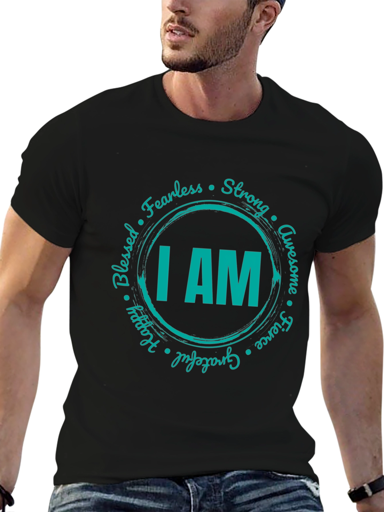 I AM Positive Affirmation Graphic Tee - Black
