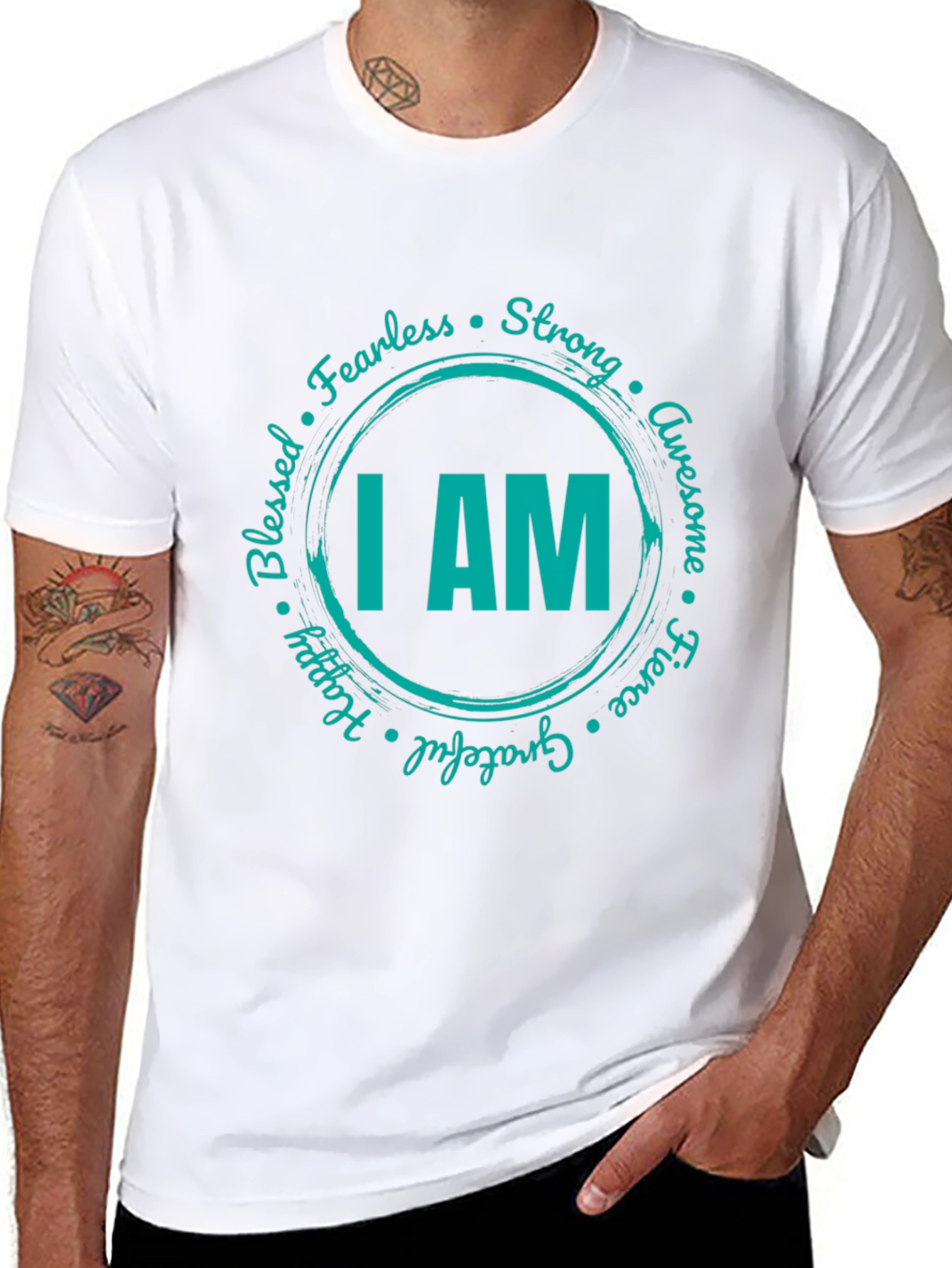 I AM Positive Affirmation Graphic Tee - Black