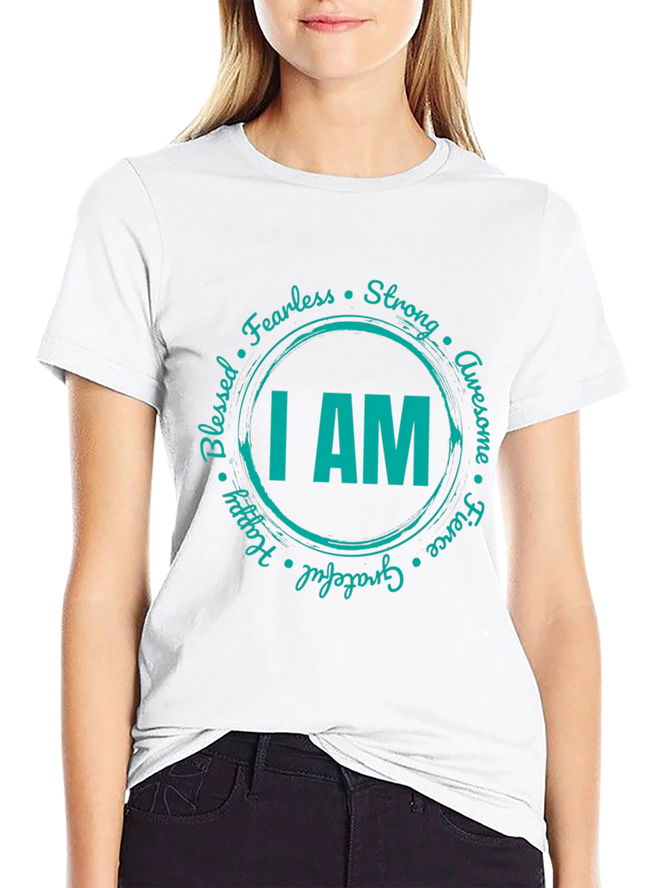 I AM Positive Affirmation Graphic Tee - Black
