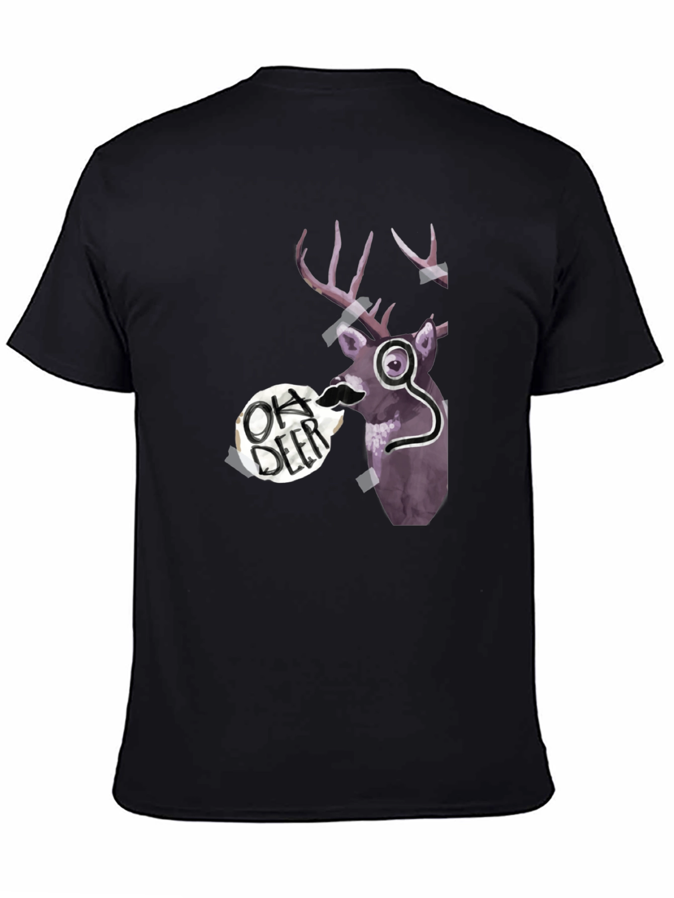 Oh Deer Graphic Print T-Shirt Black