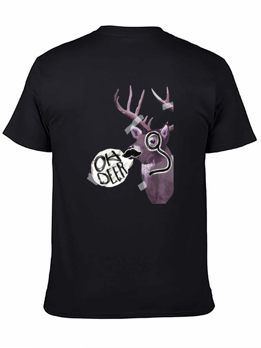 Oh Deer Graphic Print T-Shirt Black