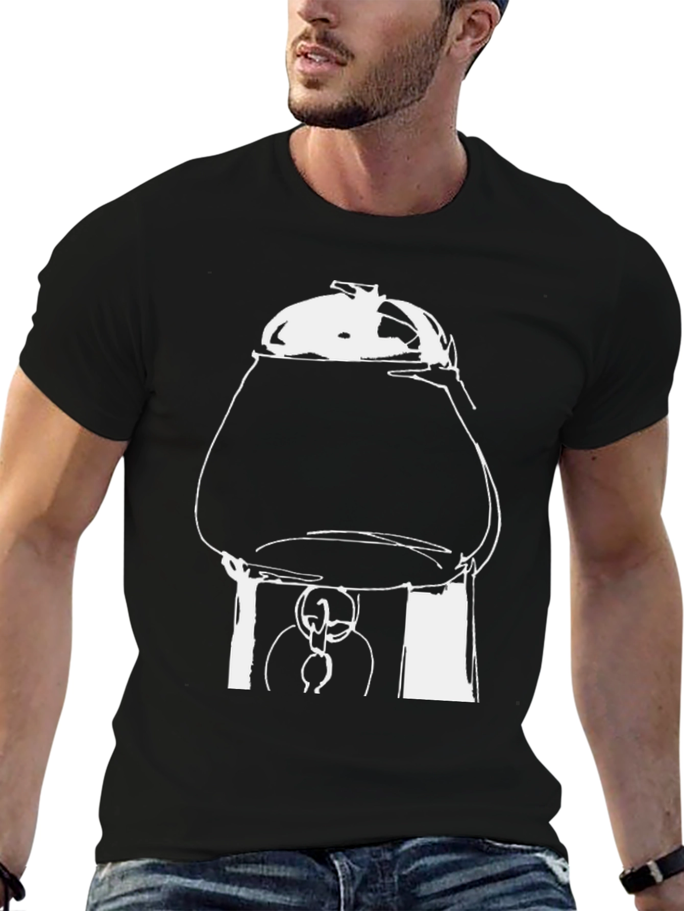 Unique Graphic Tee: Coffee Pot Illustration