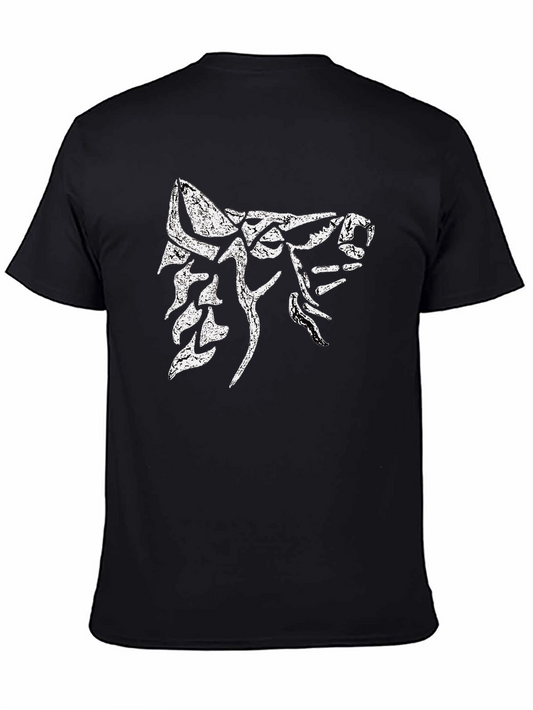 Wolf Graphic Print Black T-Shirt