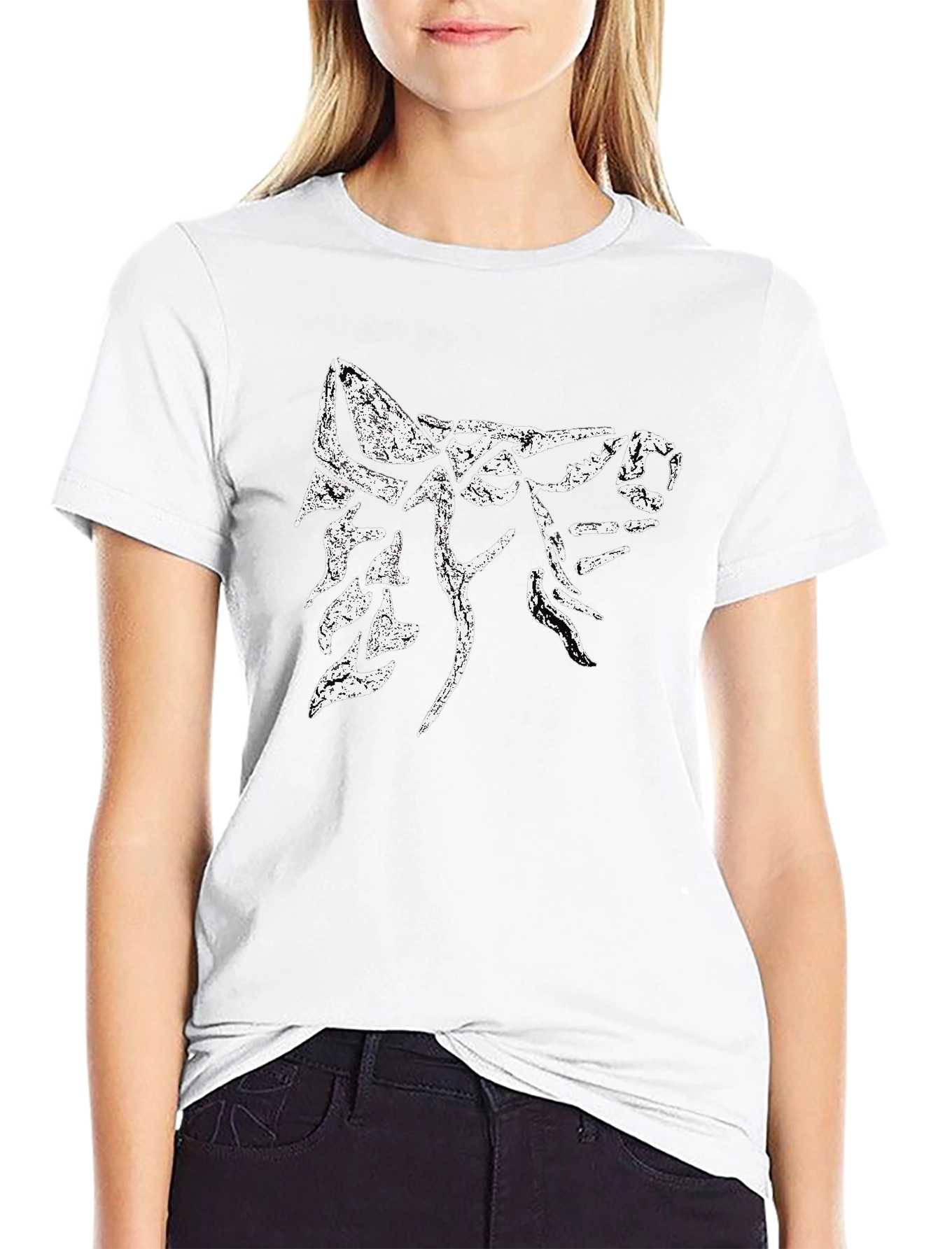 Wolf Graphic Print Black T-Shirt