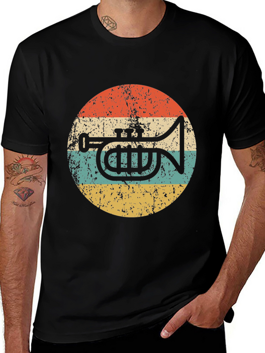 Vintage Trumpet Circle Graphic Tee