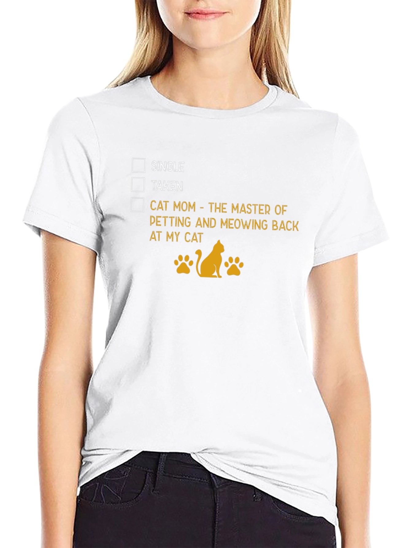 Cat Mom T-Shirt: Single Taken Master of Meowing